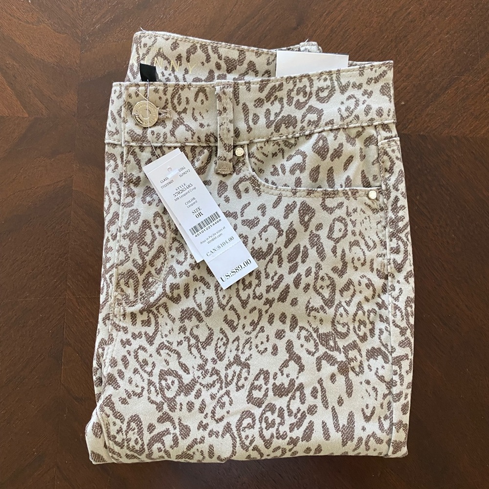 WHBM Sz 0R Skinny Crop Ankle Leopard Cheetah Print